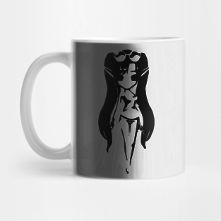 Fairy (beach girl) minimal silhouette white Mug